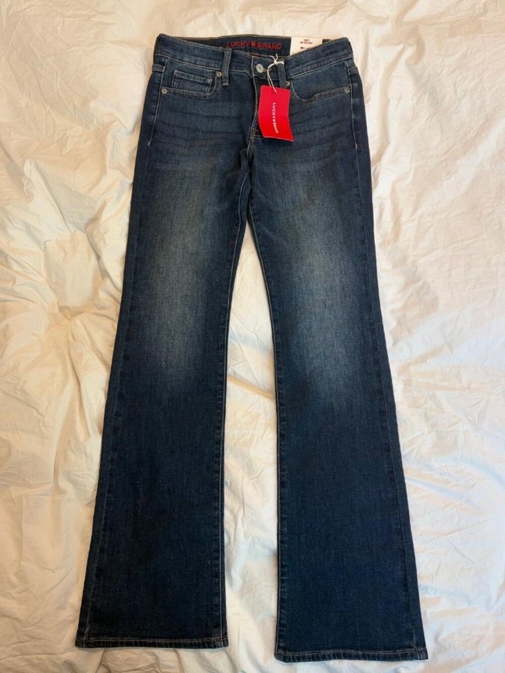 lucky brand sweet dark wash mid-rise bootcut jeans